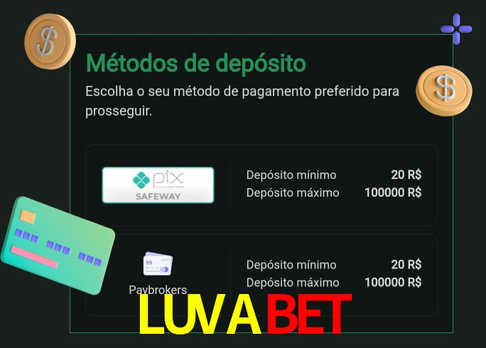 O cassino LUVABET oferece uma grande variedade de métodos de pagamento